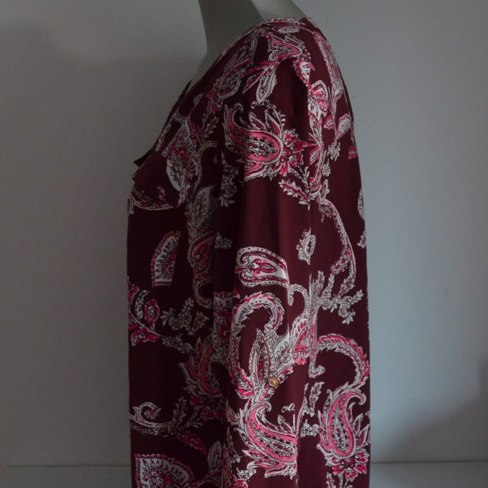Croft & Barrow Paisley Patterned Blouse Women's Size Petite Large - Picture 5 of 13